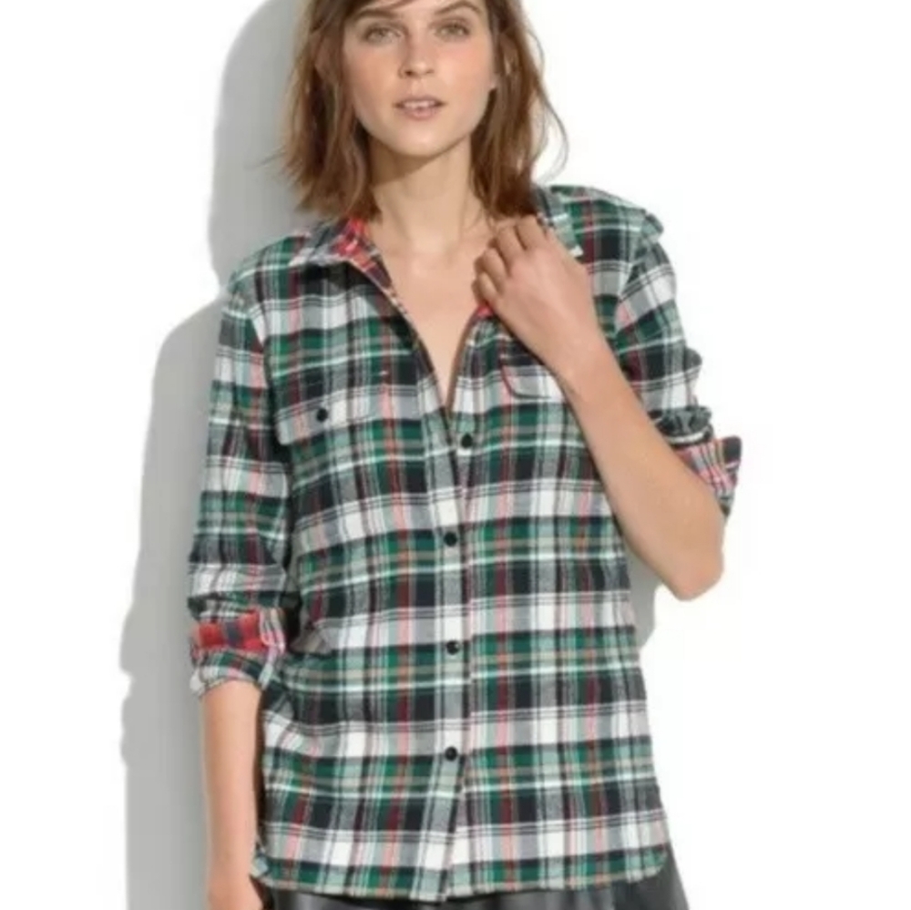 Madewell Ex-Boyfriend Flannel Shirt S Plaid